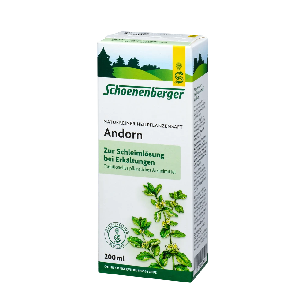 Schoenenberger Andorn Saft Bio 200 ml – naturreiner Heilpflanzensaft zur Schleimlösung bei Erkältungen