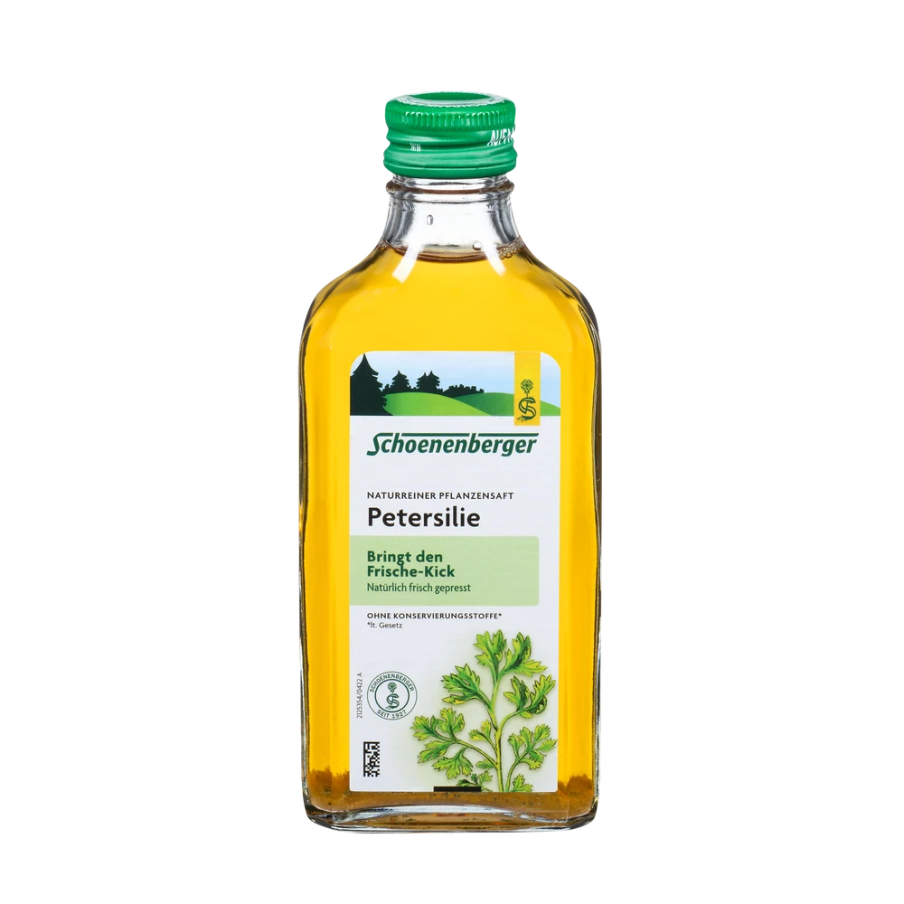 Schoenenberger Petersilie Pflanzensaft Bio 200ml – Glasflasche naturreiner Presssaft