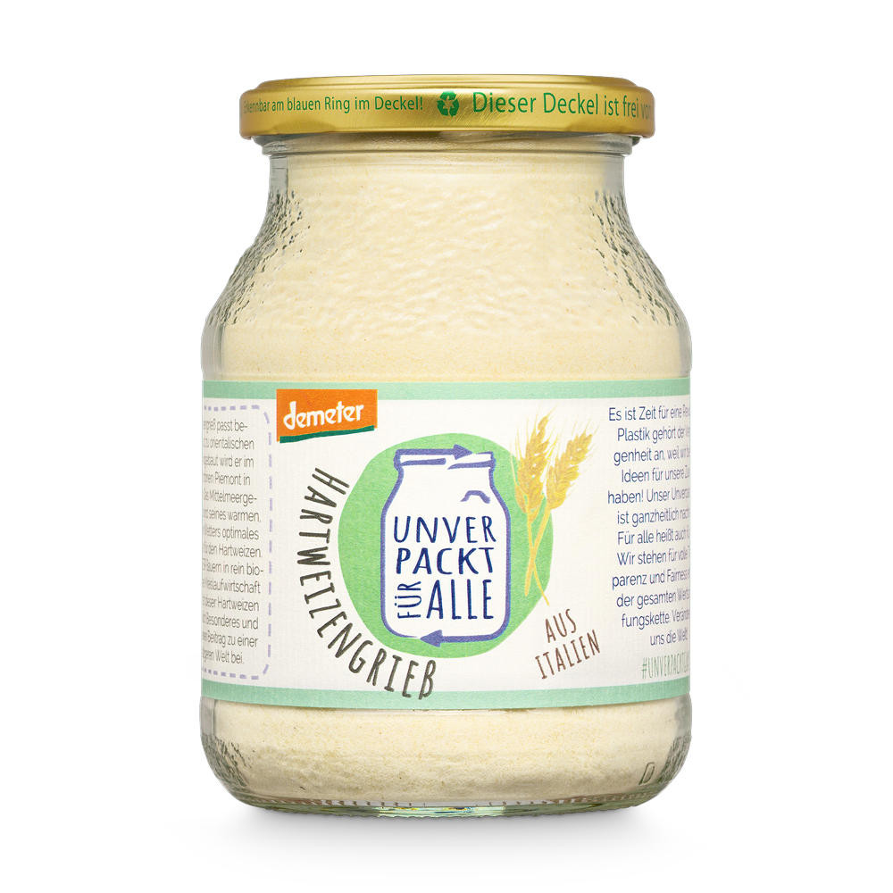 Unverpackt Umgedacht Hartweizengrieß demeter, 400g