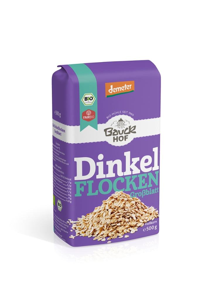 Bauckhof Dinkelflocken Großblatt Demeter, 500g