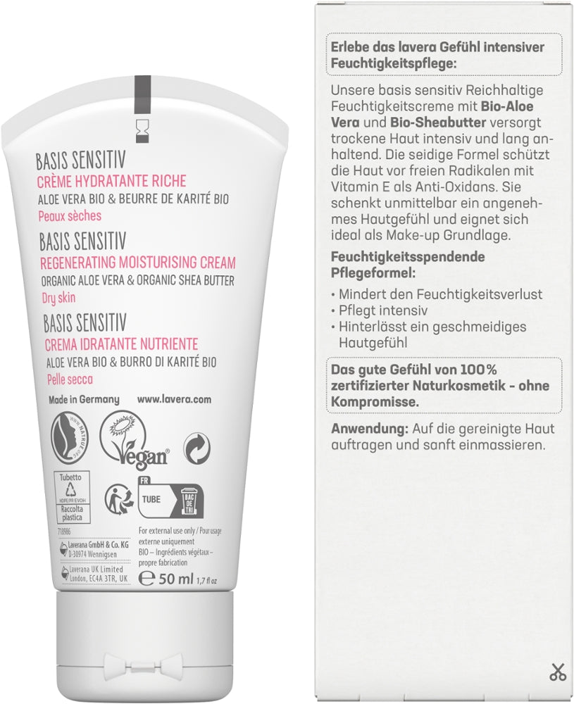 Lavera Basis Sensitiv Reichhaltige Feuchtigkeitscreme 50ml