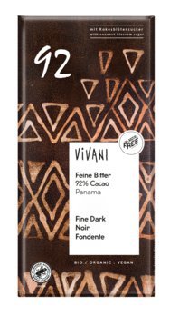 Feine Bitter Schokolade 92 % Cacao Panama mit Kokosblütenzucker, 80g