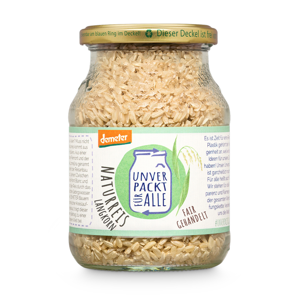 Unverpackt Umgedacht Naturreis Langkornkorn, Demeter 420g