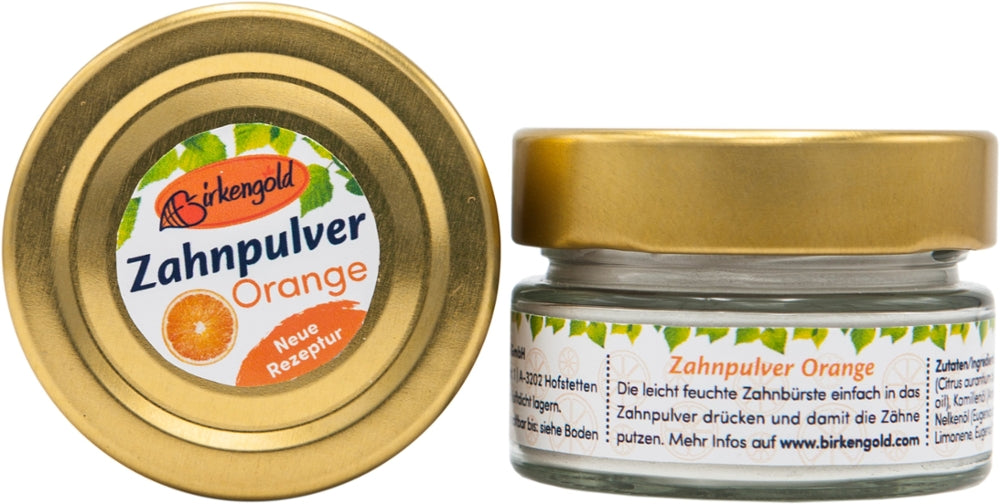 Birkengold® Zahnpulver Orange Glas, 30g