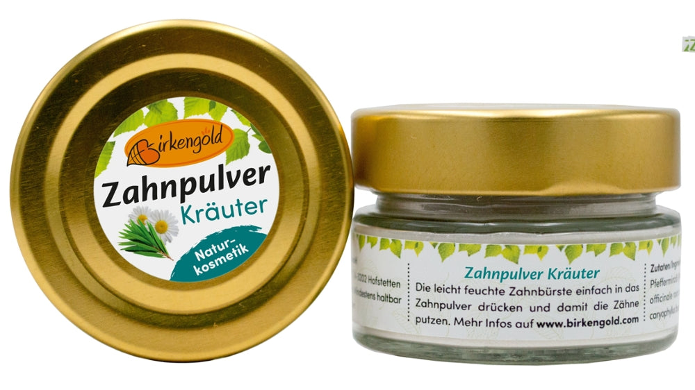 Birkengold® Zahnpulver Kräuter Glas, 30g