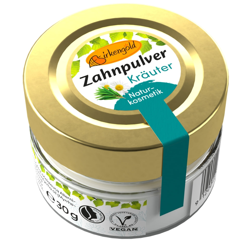 Birkengold® Zahnpulver Kräuter Glas, 30g