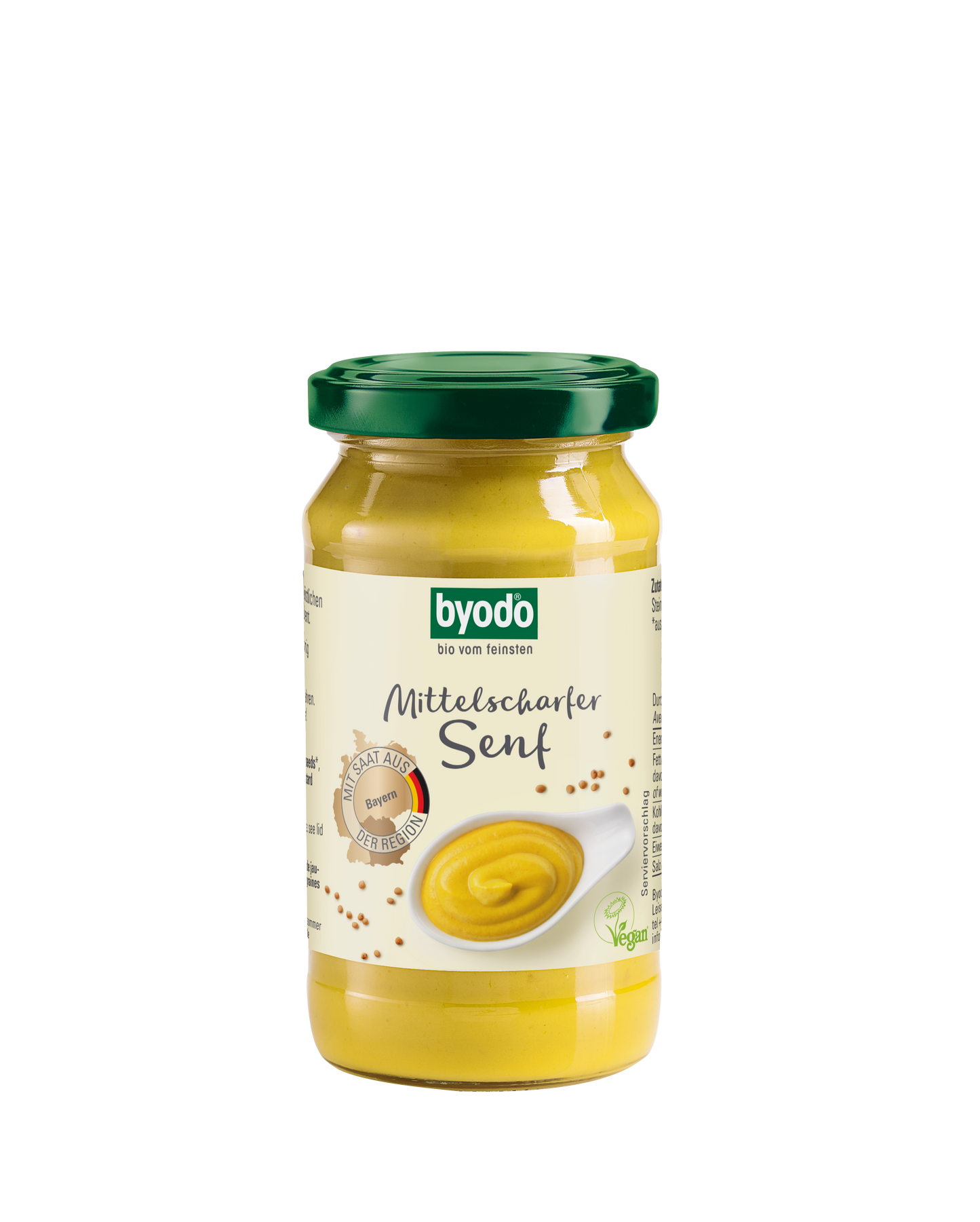 Byodo Mittelscharfer Senf Glas, 200ml