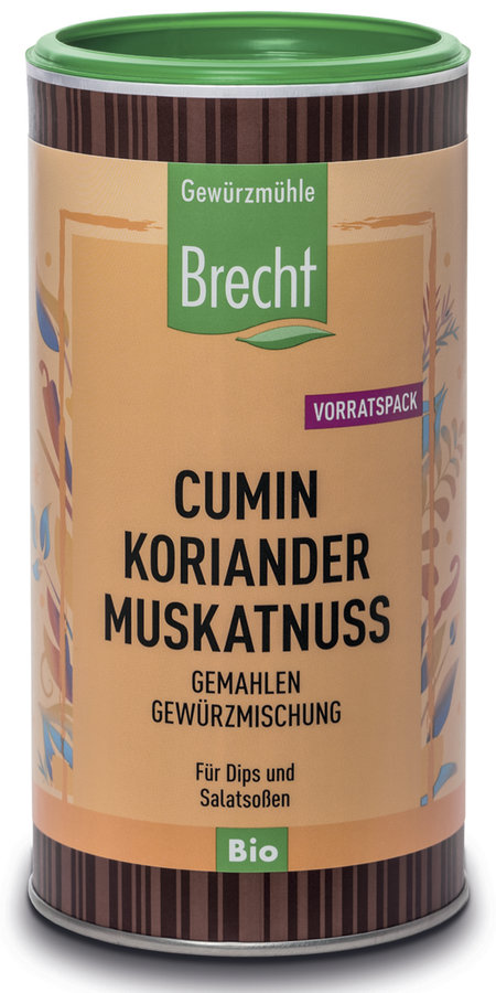 Gewürzmühle Brecht Cumin Koriander Muskatnuss - Dose Bio 220g