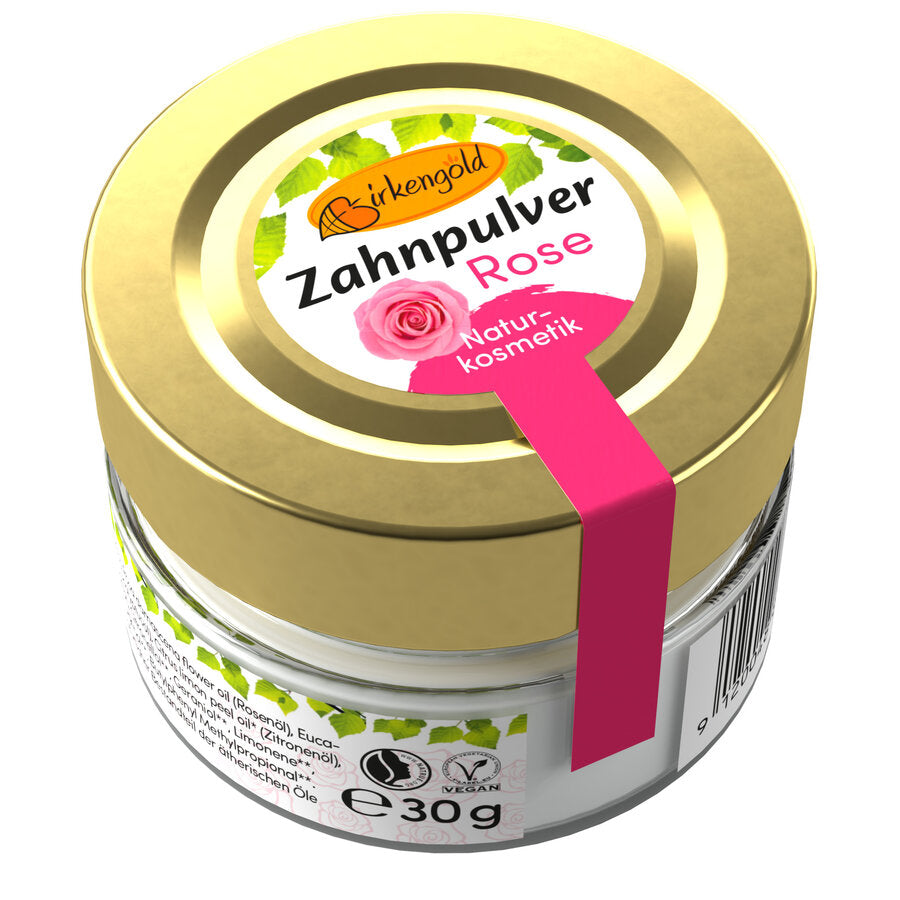 Birkengold® Zahnpulver Rose Glas, 30g