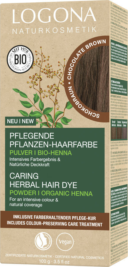 Logona Pflanzen Haarfarbe Pulver 091 schokobraun, 100g – Reformhaus Now | Colorationen