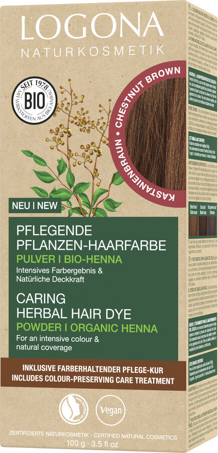 Logona Pflanzen Haarfarbe Pulver 070 kastanienbraun, 100g