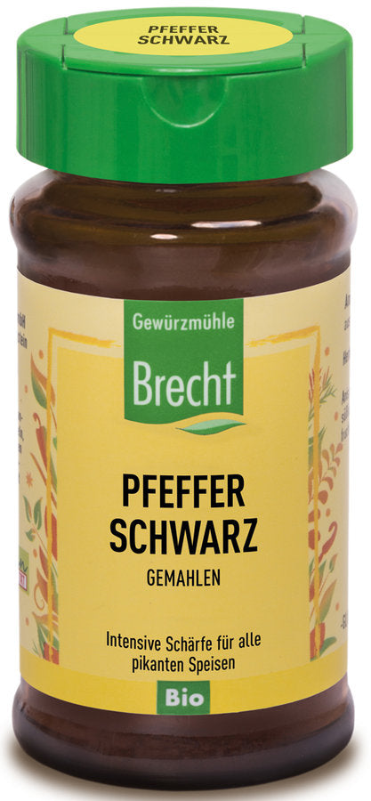 Gewürzmühle Brecht Pfeffer schwarz gemahlen Glas, 40g