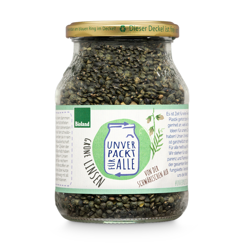 Unverpackt Umgedacht Linsen grün Bioland 435g
