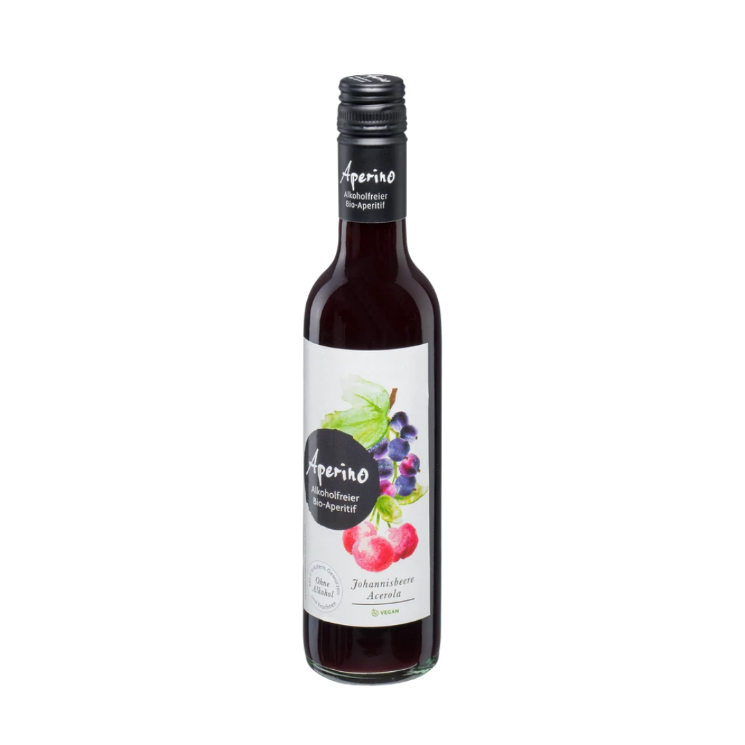 Aperino alkoholfreier Bio-Aperitif 370 ml – fruchtiger Drink mit Johannisbeere und Acerola, vegan