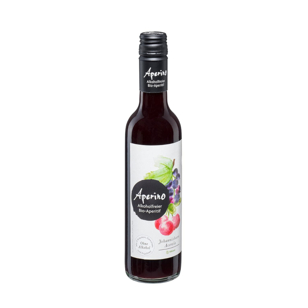 Aperino alkoholfreier Bio-Aperitif Johannisbeere Acerola – Bio-Getränk ohne Alkohol in 370-ml-Flasche