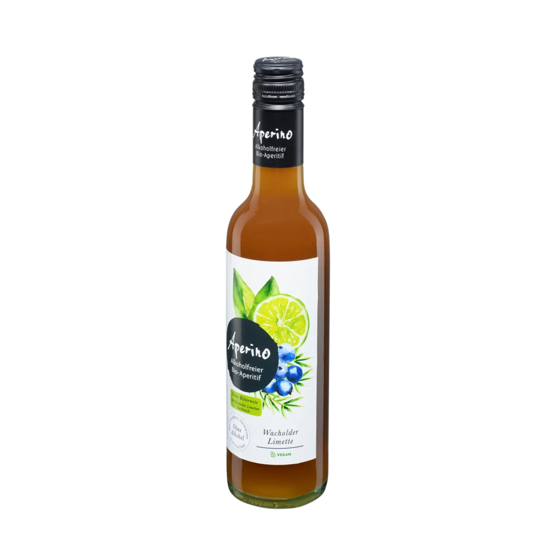 Aperino alkoholfreier Bio-Aperitif 370 ml – fruchtig-herber Drink mit Wacholder und Limette, vegan