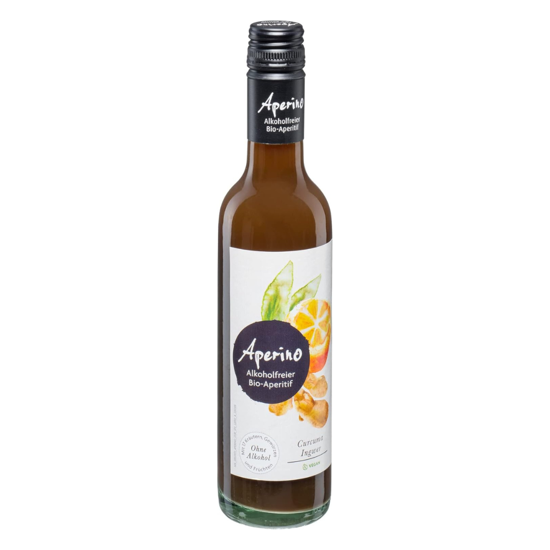 Aperino alkoholfreier Bio-Aperitif 370 ml – Curcuma-Ingwer-Getränk ohne Alkohol, fruchtig-würzig