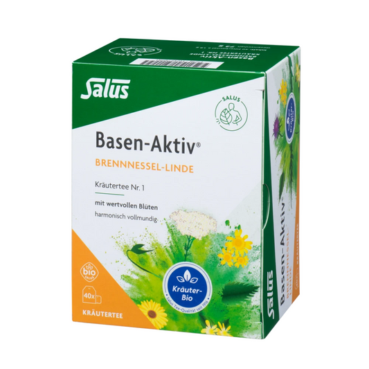 Salus Basen-Aktiv Brennnessel-Linde Bio-Kräutertee Nr. 1 40 Filterbeutel Verpackung