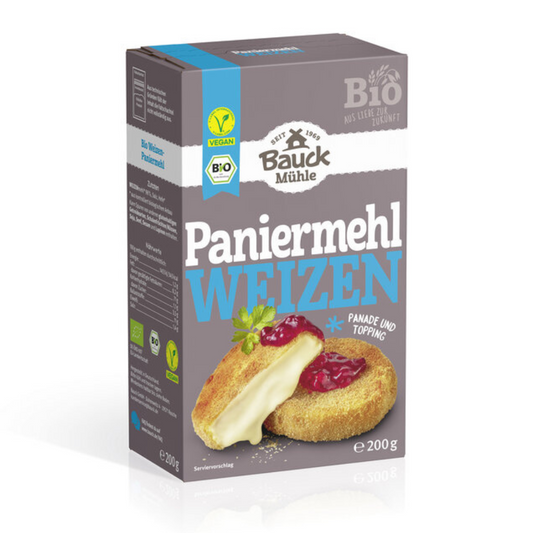 Bauck Mühle Paniermehl aus Weizen 200 g – Bio-Paniermehl für knusprige Panade und Toppings, vegan