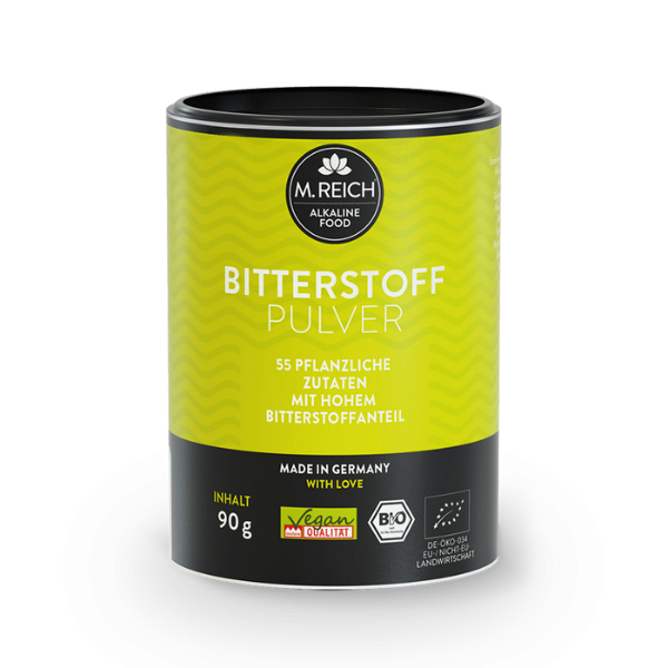 M. Reich Bitterstoff Pulver 90 g – veganes Bitterstoffpulver in Bio-Qualität, Dose mit 55 pflanzlichen Zutaten
