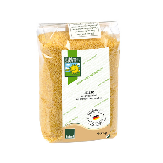 Bohlsener Mühle Hirse 500 g – Bio-Hirse aus Deutschland nach Bioland-Richtlinien, plastikverpackt und regional angebaut