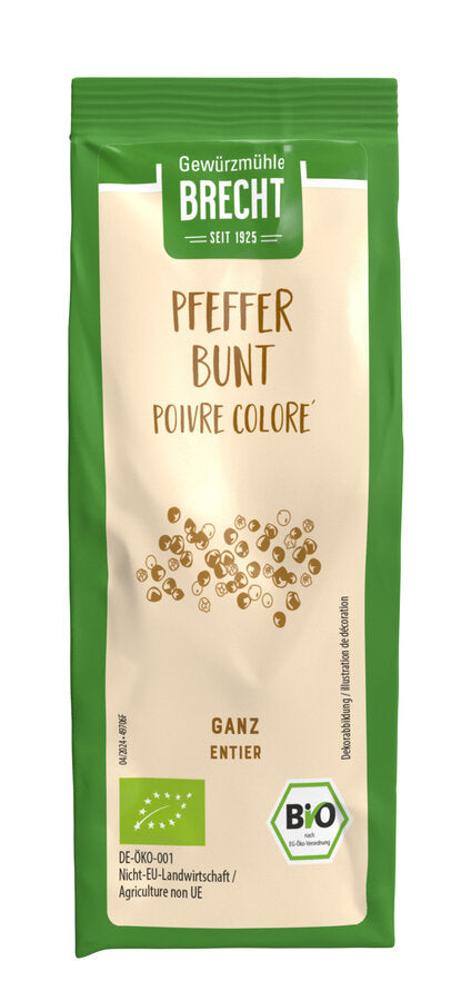 Bunter Pfeffer ganz Bio Nachfüllbeutel 60g Brecht