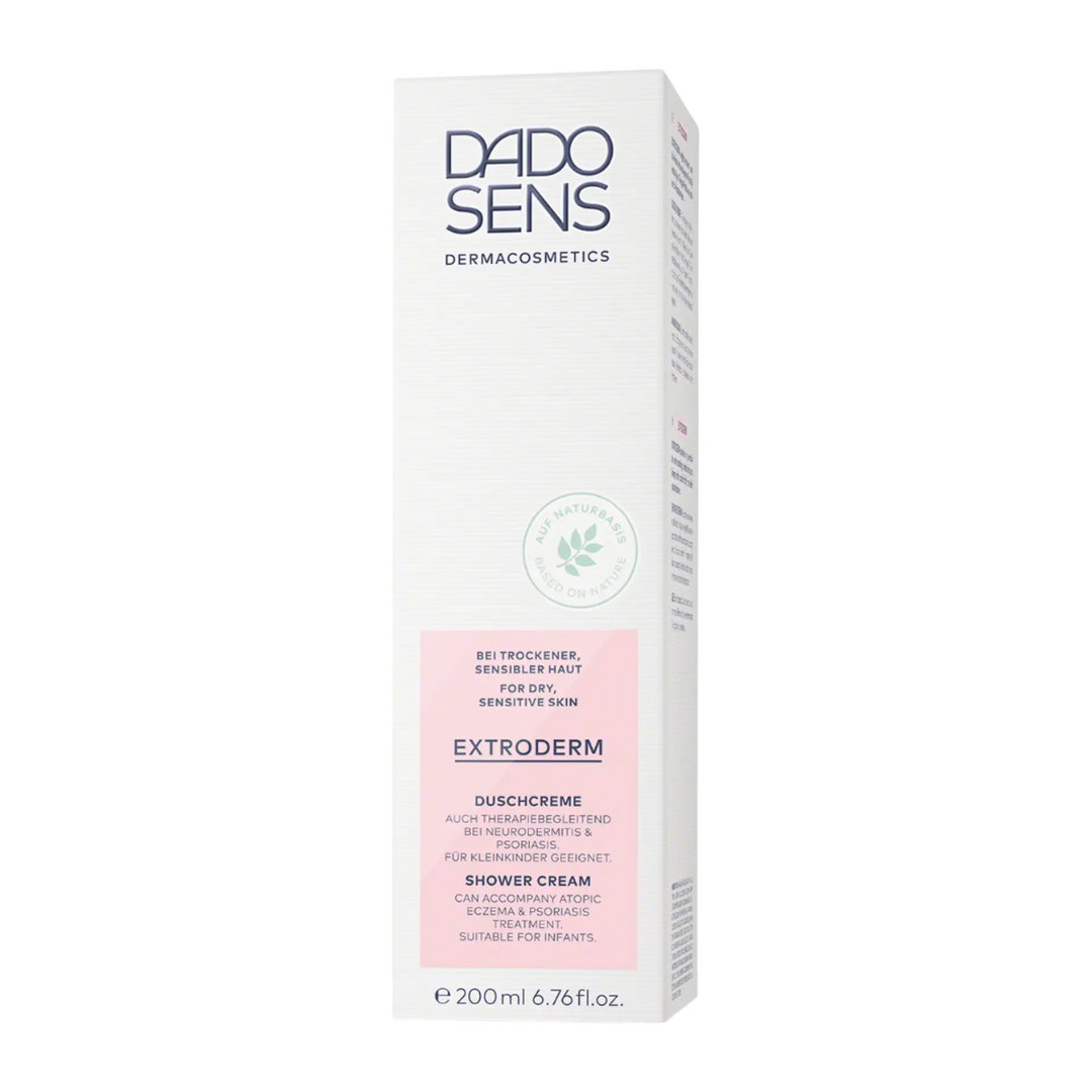 DADO SENS EXTRODERM Duschcreme 200 ml – Originalverpackung der parfumfreien Duschpflege, therapiebegleitend bei Neurodermitis geeignet