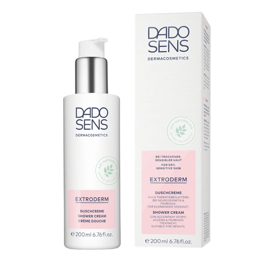 DADO SENS EXTRODERM Duschcreme 200 ml – milde Reinigungscreme im Set mit Faltschachtel, ideal für trockene und gereizte Haut