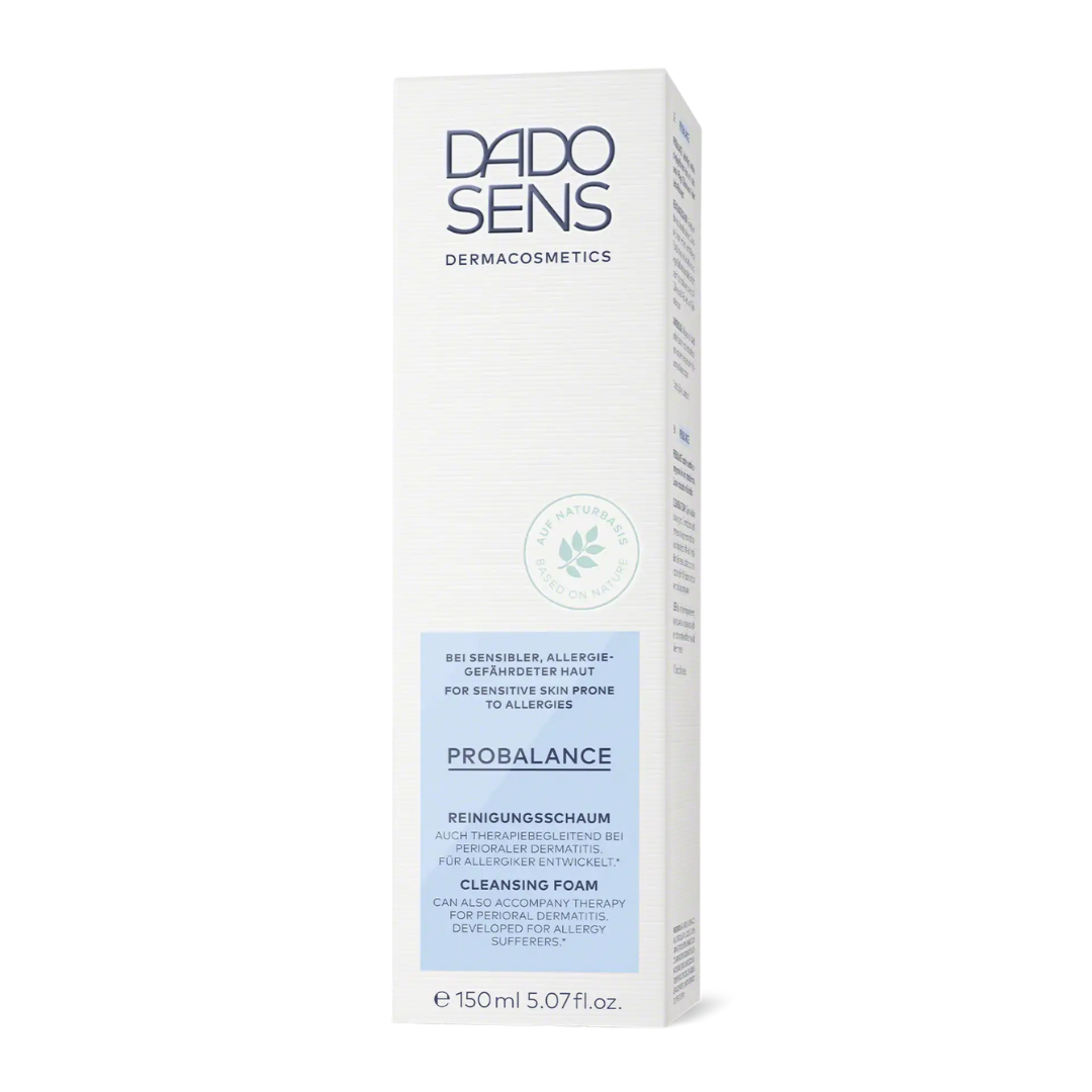 DADO SENS PROBALANCE Reinigungsschaum 150 ml – Verpackung bei sensibler, allergiegefährdeter Haut, dermatologisch getestet