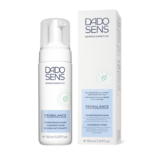DADO SENS PROBALANCE Reinigungsschaum 150 ml – Produktabbildung mit Pumpspender und Umverpackung für empfindliche Haut