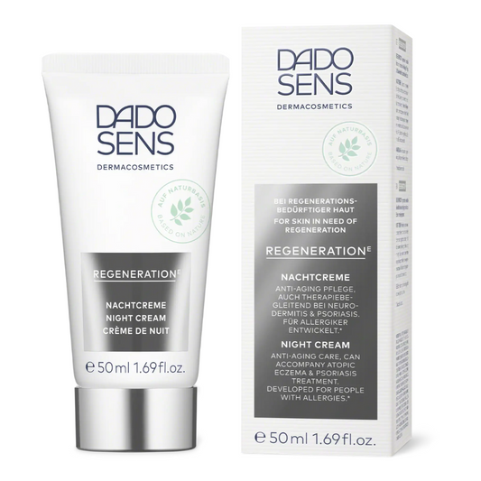 DADO SENS REGENERATION E Nachtcreme 50 ml – Tube mit Umverpackung, entwickelt für Haut mit Neurodermitis und Psoriasis