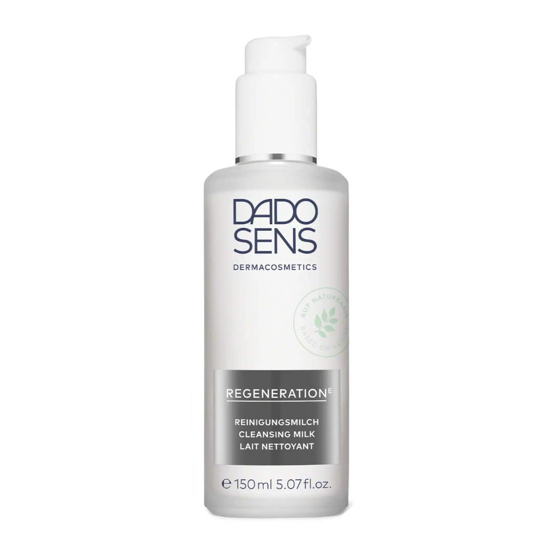 DADO SENS REGENERATION E Reinigungsmilch 150 ml – weiße Pumpflasche zur täglichen Reinigung und Pflege bei Neurodermitis, Psoriasis oder sensibler Haut