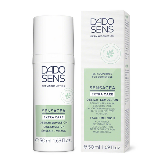 DADO SENS SENSACEA EXTRA CARE Gesichtsemulsion – Spenderflasche mit Umverpackung für hochsensible Gesichtshaut