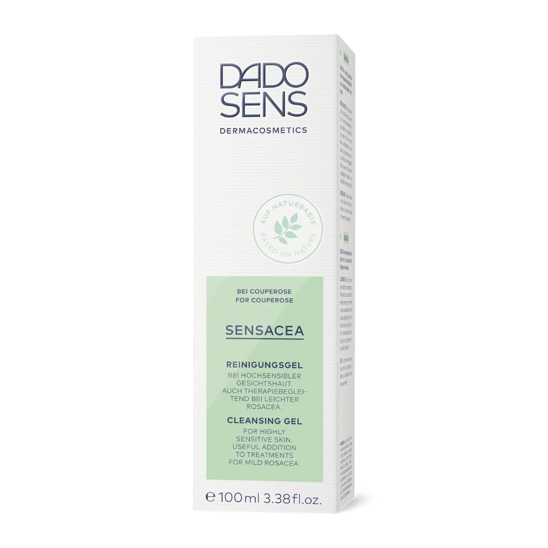 DADO SENS SENSACEA Reinigungsgel bei Couperose – Verpackung mit 100 ml Inhalt für hochsensible Haut