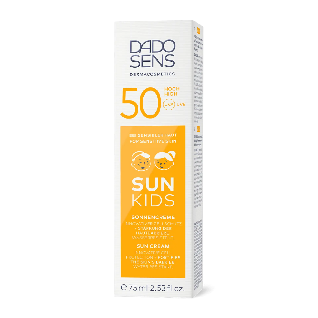 DADO SENS SUN Kids Sonnencreme LSF 50 – Verpackung mit UVA/UVB-Schutz für empfindliche Kinderhaut, 75 ml