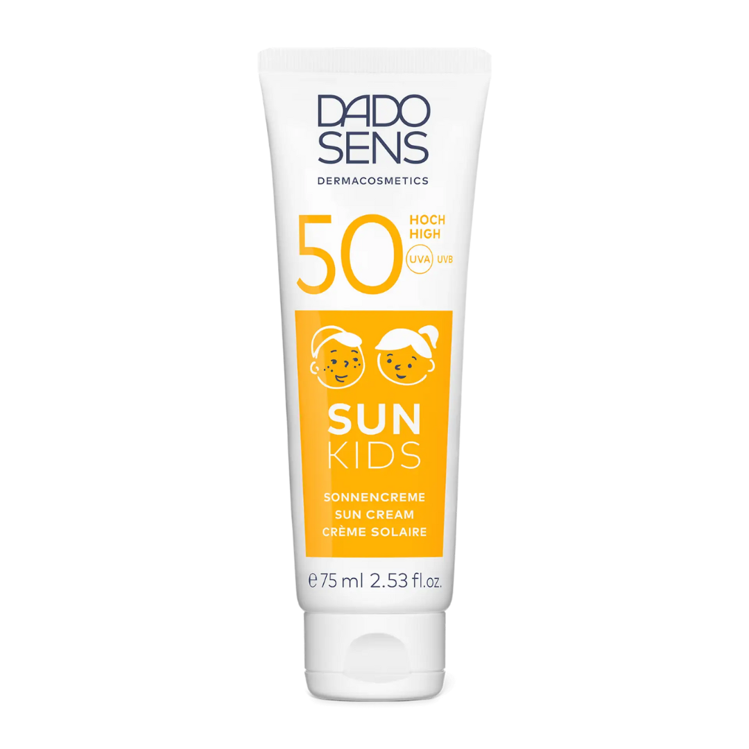 DADO SENS SUN Kids Sonnencreme LSF 50 in praktischer Tube für unterwegs, 75 ml