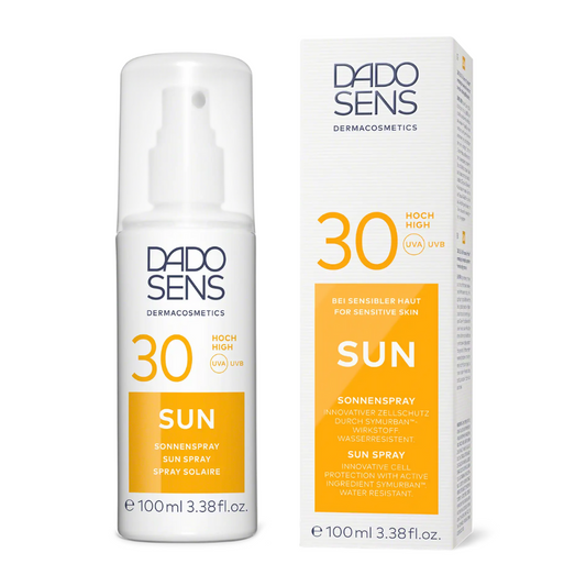 DADO SENS SUN Sonnenspray LSF 30 – Set aus Sprühflasche und Faltschachtel, wasserfester Sonnenschutz mit SymUrban™-Wirkstoff