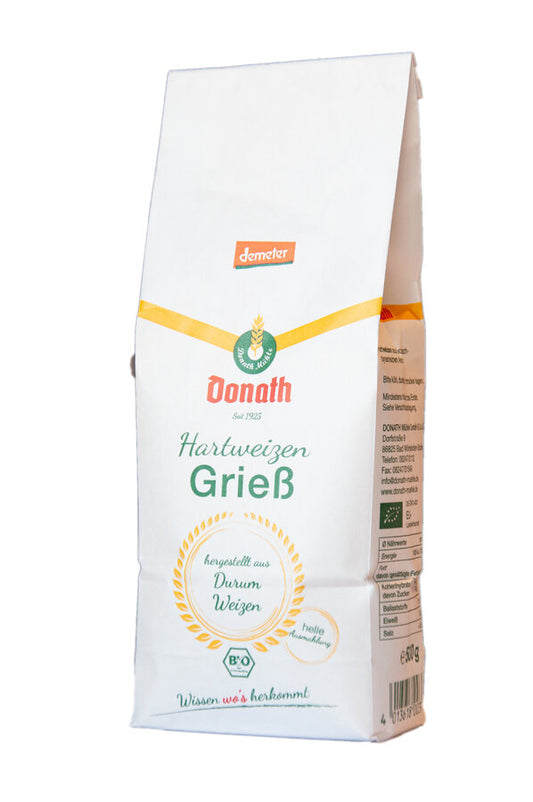 Demeter Weizengrieß aus Hartweizen Bio 500g Donath Mühle
