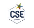 Sechseckiges CSE-Siegel (Certified Sustainable Economics) mit einem bunten Stern und dem Text gfaw.eu