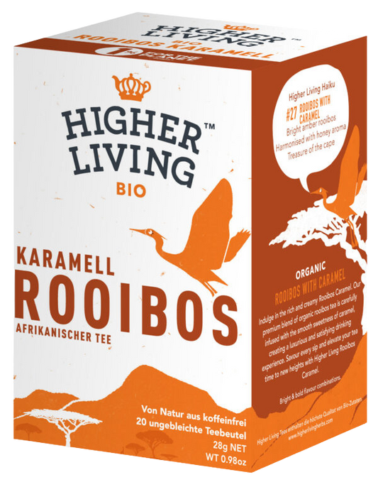 Karamell Rooibos Bio Kräutertee 20 Filterbeutel Higher Living