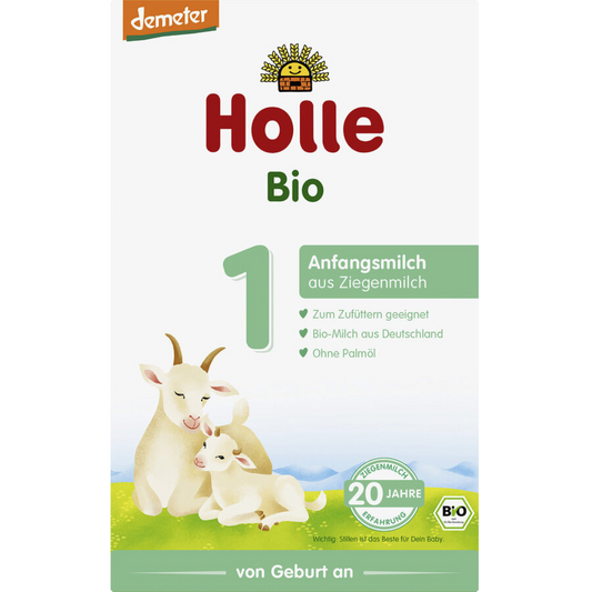 Holle Bio Anfangsmilch 1 aus Ziegenmilch – Demeter-zertifizierte Säuglingsmilch ohne Palmöl, geeignet zum Zufüttern ab Geburt