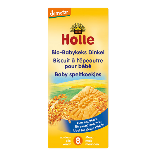 Holle Bio-Babykeks Dinkel – Bio-Keks für Babys ab dem 8. Monat mit Demeter-Dinkel, zum Knabbern zwischendurch