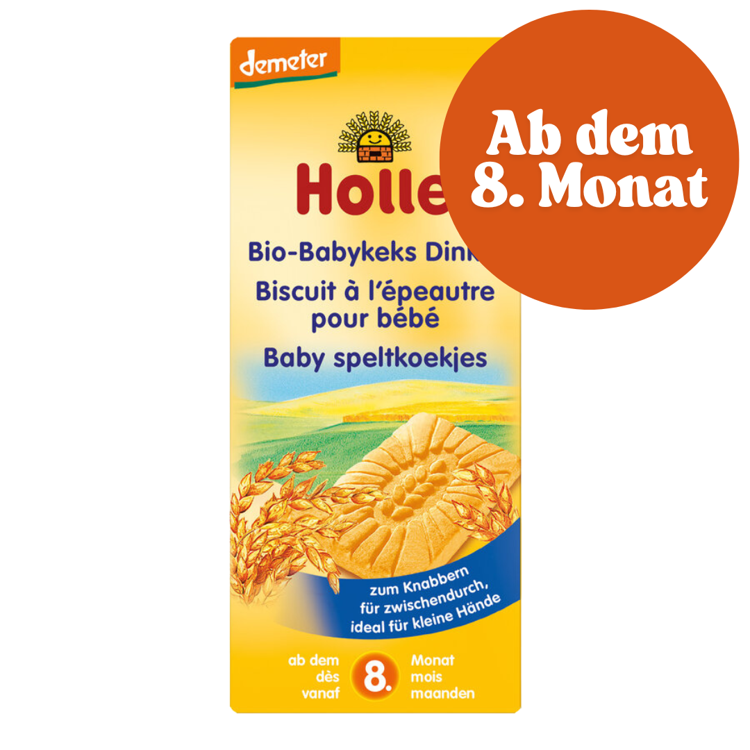 Holle Bio-Babykeks Dinkel ab dem 8. Monat – Demeter-zertifiziert, ideal zum Knabbern für kleine Hände.