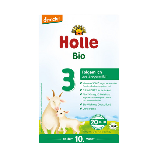 Holle Bio Folgemilch 3 aus Ziegenmilch ab dem 10. Monat – Demeter-zertifiziert, mit DHA, ALA und ohne Palmöl