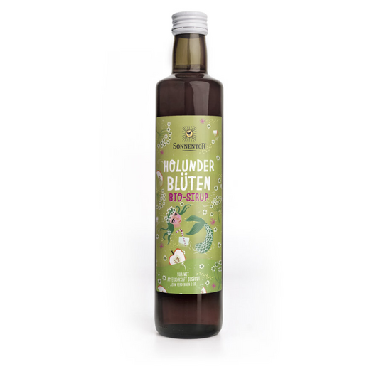 Sonnentor Holunderblüten Bio-Sirup in Glasflasche – erfrischender Sirup mit Apfelsaftkonzentrat, ideal zum Verdünnen
