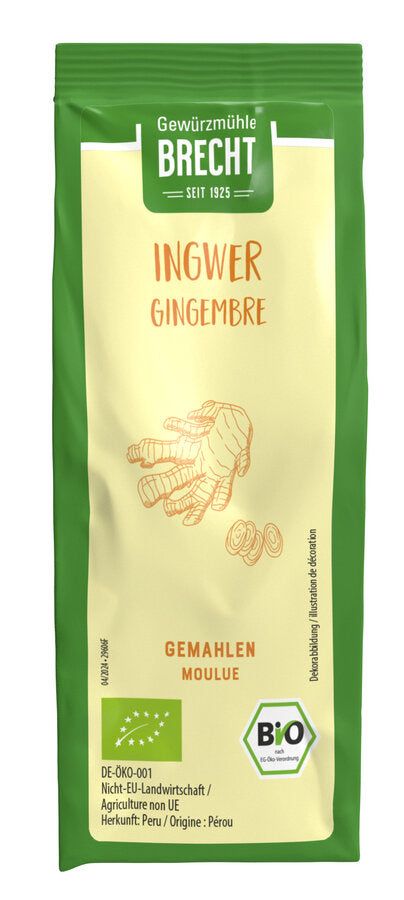 Ingwer gemahlen Bio Nachfüllbeutel 40g Gewürzmühle Brecht