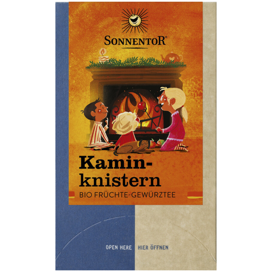Sonnentor Kaminknistern Bio Früchtetee mit Gewürzen – winterlicher Früchte-Gewürztee im Beutel