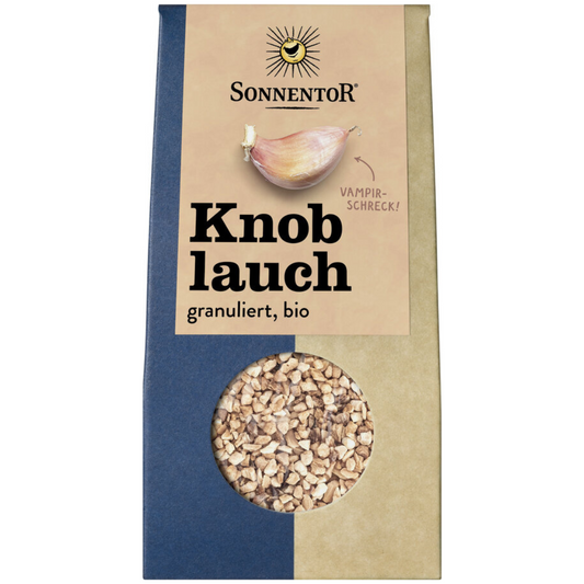 Sonnentor Knoblauch granuliert Bio – getrocknete Knoblauchstücke zum Würzen von Speisen