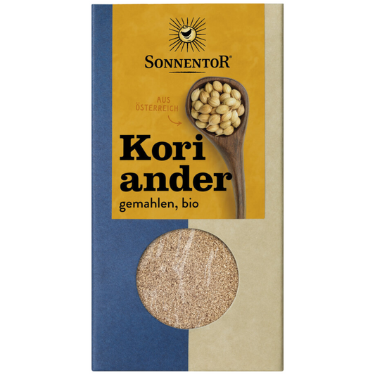 Sonnentor Koriander gemahlen Bio – fein gemahlenes Korianderpulver zum Würzen von Currys und Backwaren