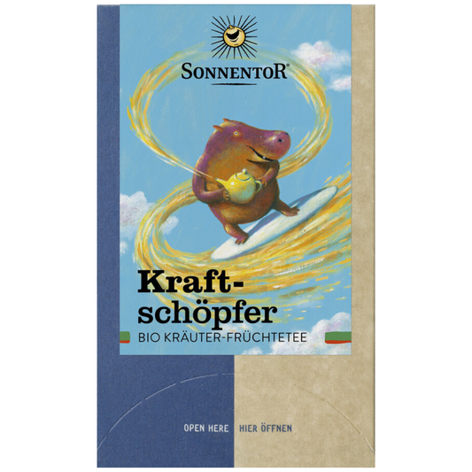 Sonnentor Kraftschöpfer Bio Kräuter-Früchtetee – belebende Teemischung aus Kräutern und Früchten im Beutel
